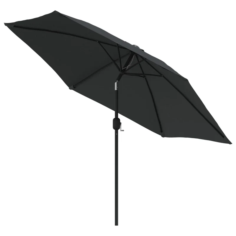 Parasol d'extérieur avec led et mât en acier 300 cm anthracite 02_0008173