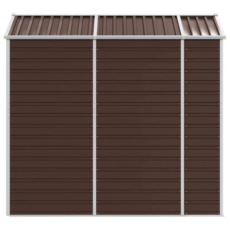 Abri de jardin cabane cabanon maison de stockage remise extérieur hangar outils robuste 191 x 215 x 198 cm acier galvanisé marron 02_0022269