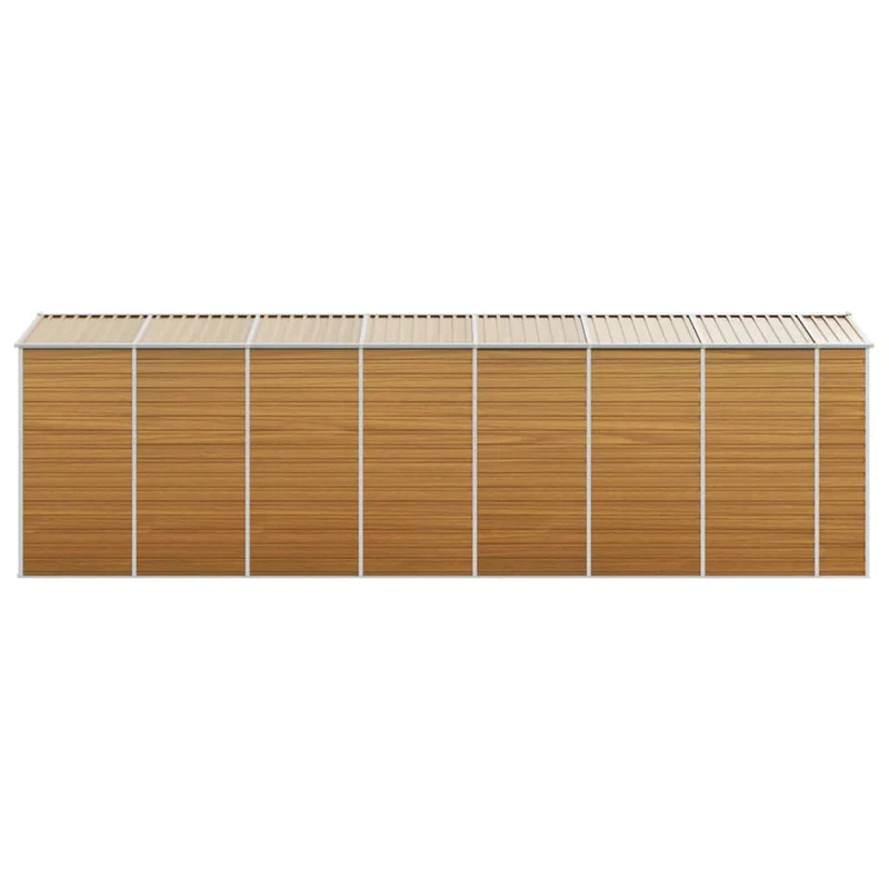Abri de jardin cabane cabanon maison de stockage remise extérieur hangar outils robuste clair 191 x 640 x 198 cm acier galvanisé marron 02_0022294