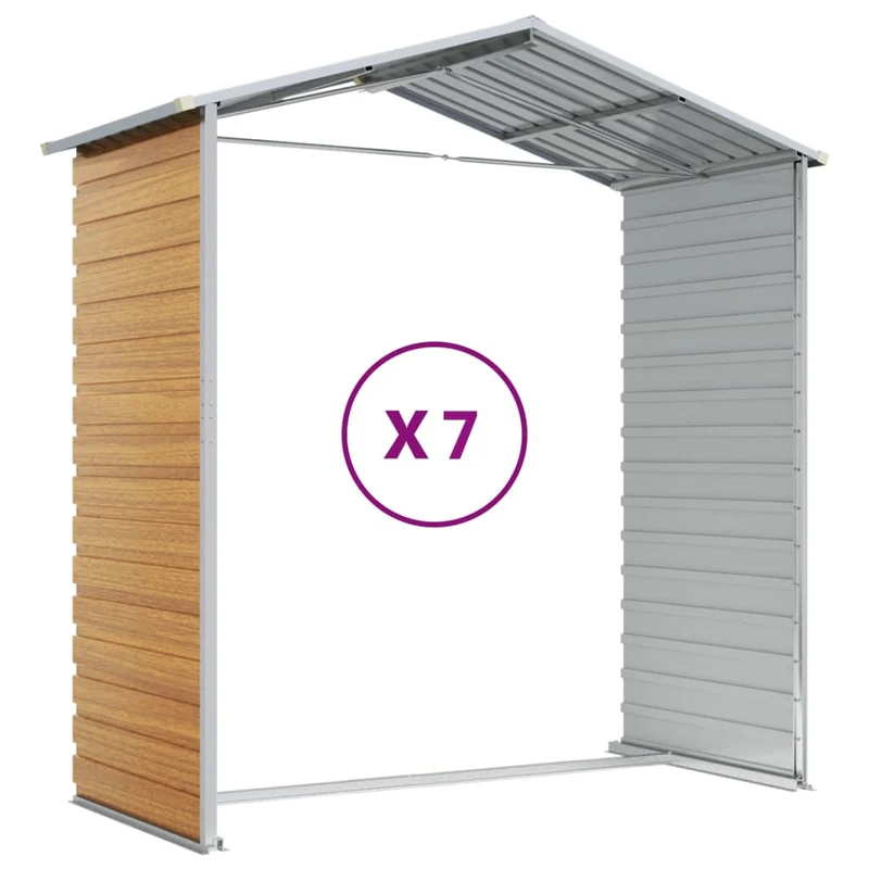Abri de jardin cabane cabanon maison de stockage remise extérieur hangar outils robuste clair 191 x 640 x 198 cm acier galvanisé marron 02_0022294
