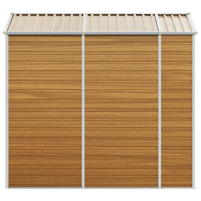 Abri de jardin cabane cabanon maison de stockage remise extérieur hangar outils robuste clair 191 x 215 x 198 cm acier galvanisé marron 02_0022289