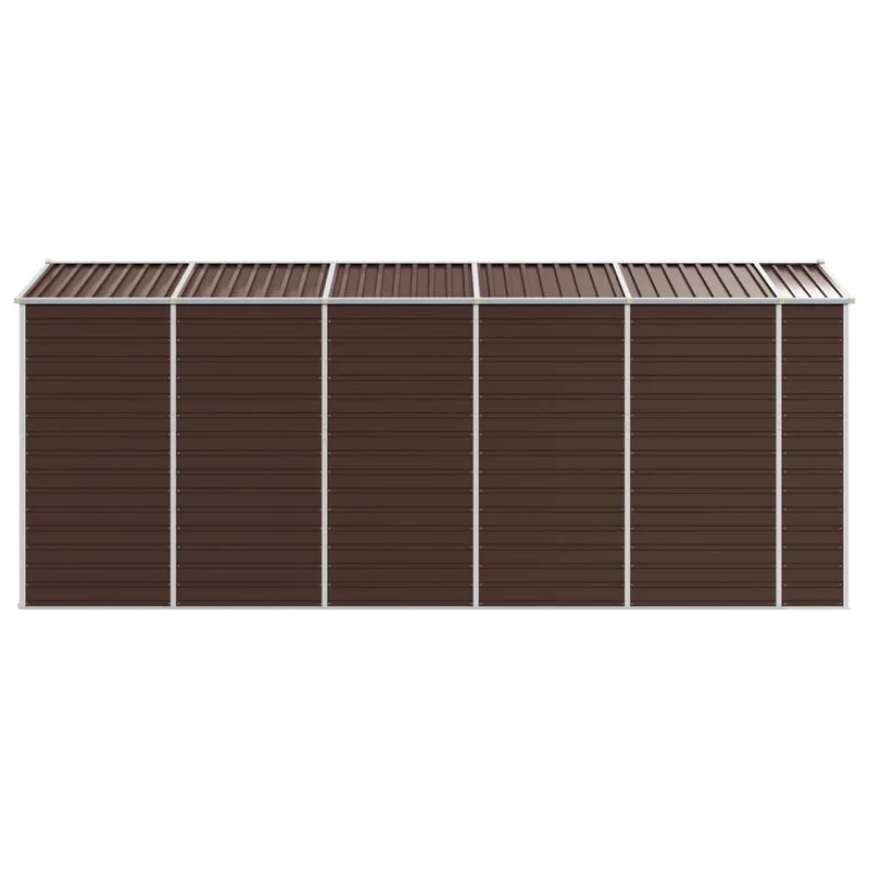 Abri de jardin cabane cabanon maison de stockage remise extérieur hangar outils robuste 191 x 470 x 198 cm acier galvanisé marron 02_0022272