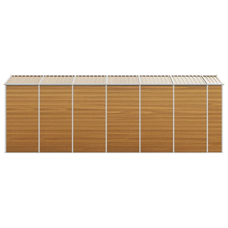 Abri de jardin cabane cabanon maison de stockage remise extérieur hangar outils robuste clair 191 x 555 x 198 cm acier galvanisé marron 02_0022293
