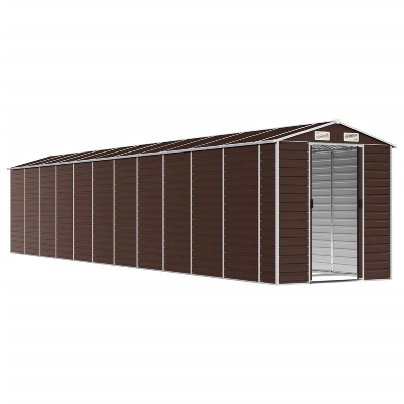 Abri de jardin cabane cabanon maison de stockage remise extérieur hangar outils robuste 191 x 980 x 198 cm acier galvanisé marron 02_0022278
