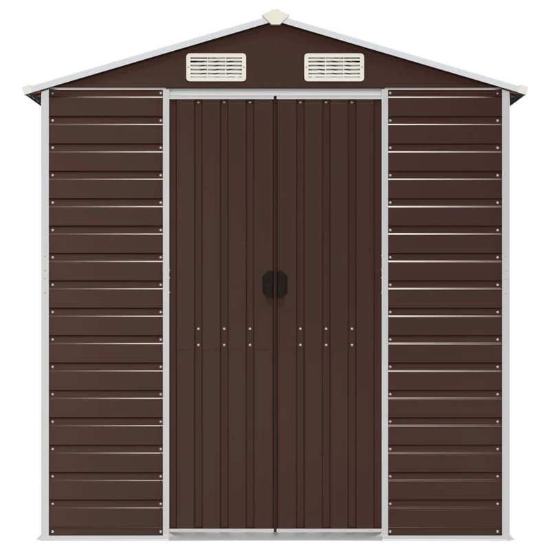 Abri de jardin cabane cabanon maison de stockage remise extérieur hangar outils robuste 191 x 980 x 198 cm acier galvanisé marron 02_0022278