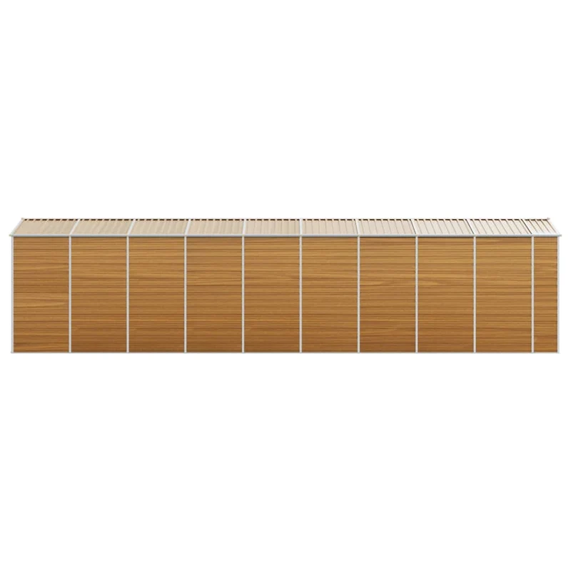 Abri de jardin cabane cabanon maison de stockage remise extérieur hangar outils robuste clair 191 x 810 x 198 cm acier galvanisé marron 02_0022296