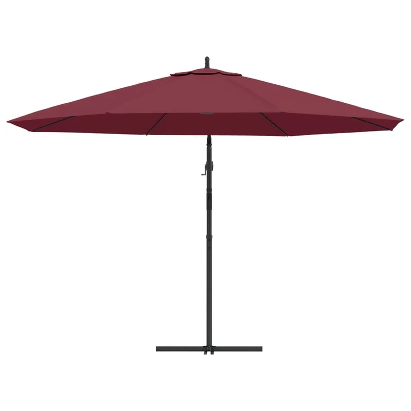 Parasol meuble de jardin en porte-à-faux avec mât en aluminium 350 cm bordeaux 02_0008617