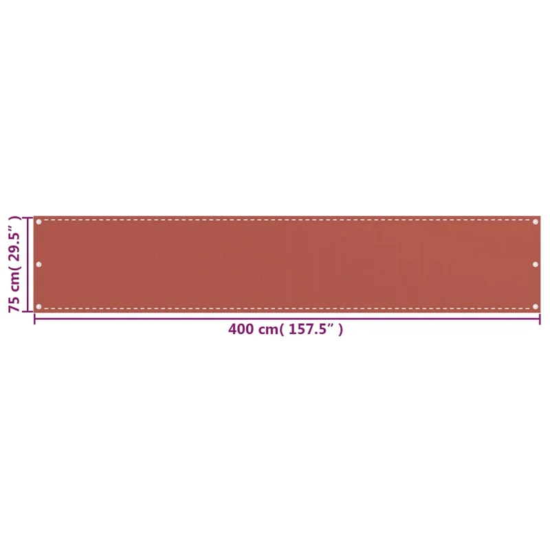Écran de balcon brise pare vue protection confidentialité 75 x 400 cm PEHD terre cuite 02_0010410