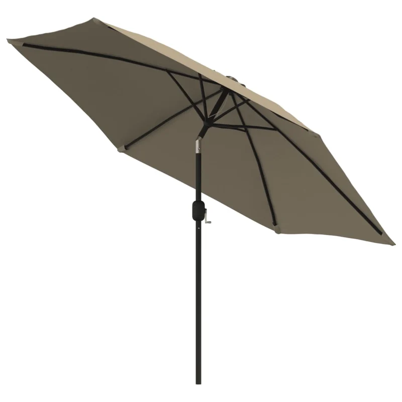 Parasol d'extérieur avec led et mât en acier 300 cm taupe 02_0008177