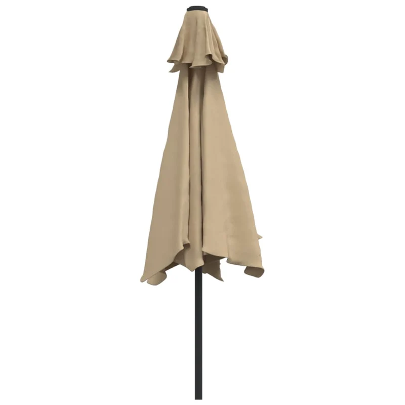 Parasol d'extérieur avec led et mât en acier 300 cm taupe 02_0008177