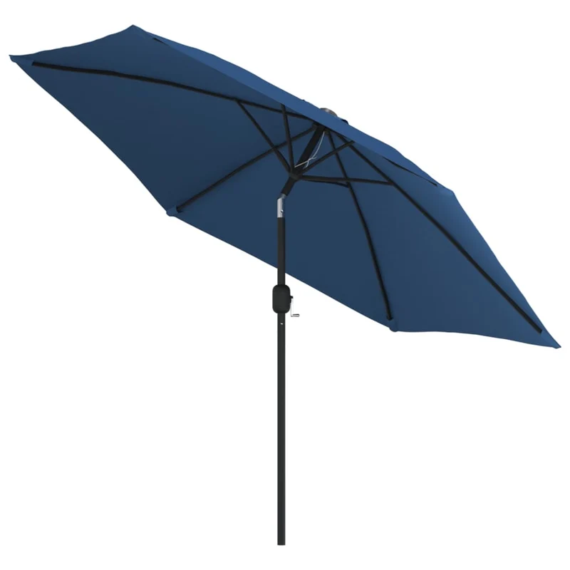Parasol d'extérieur avec led et mât en acier 300 cm bleu 02_0008174