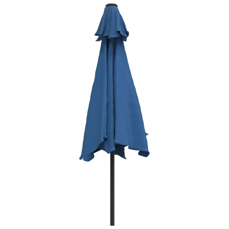 Parasol d'extérieur avec led et mât en acier 300 cm bleu 02_0008174