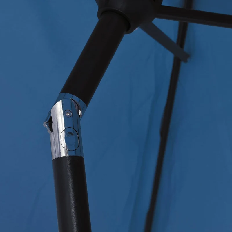 Parasol d'extérieur avec led et mât en acier 300 cm bleu 02_0008174