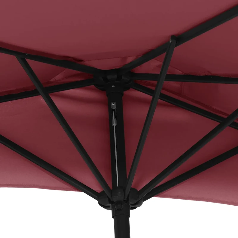 Parasol de balcon mât en aluminium 270 x 135 x 245 cm demi bordeaux 02_0008314