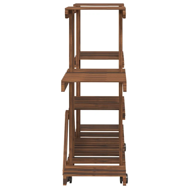Support à fleurs meuble plante avec roues 110 x 25 x 78 cm bois massif de sapin marron 02_0045228