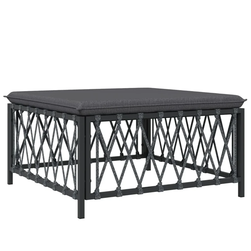 Salon de jardin meuble d'extérieur ensemble de mobilier avec coussins 5 pièces anthracite acier 02_0018296