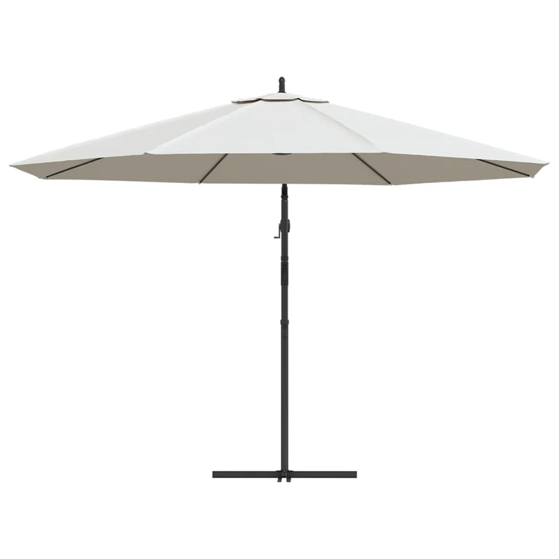 Parasol meuble de jardin en porte-à-faux 3,5 m blanc sable 02_0008602