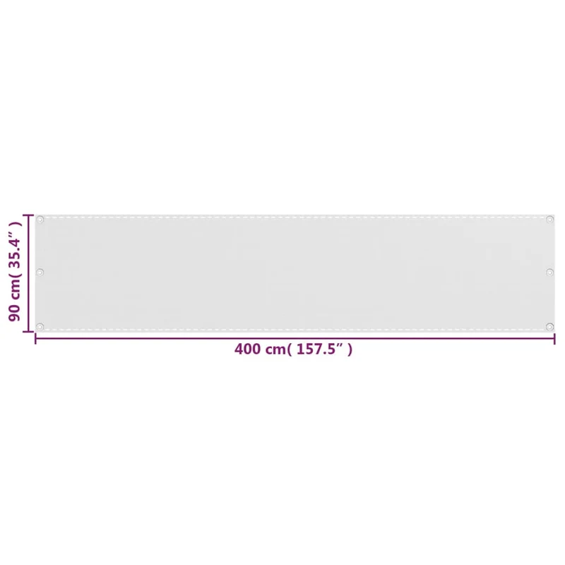 Écran de balcon brise pare vue protection confidentialité en PEHD blanc de 90 x 400 cm 02_0010166