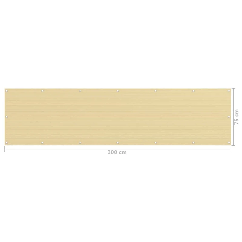 Écran de balcon brise pare vue protection confidentialité 75 x 300 cm PEHD beige 02_0010025