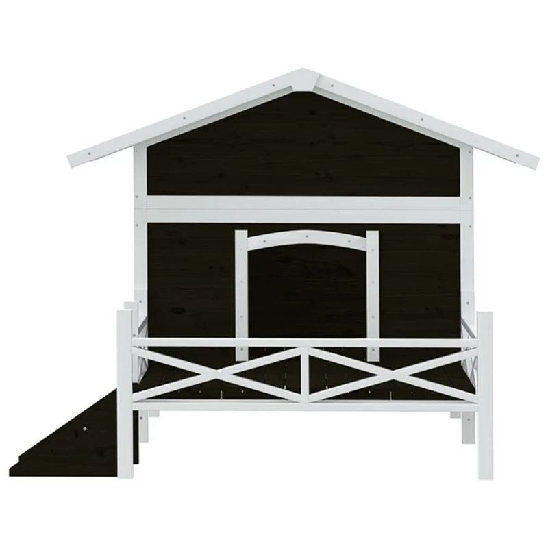 Chenil cage enclos pac animaux 159 x 120 x 88,5 cm bois de pin solide gris 02_0041718