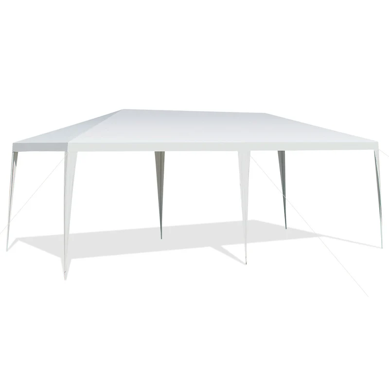 Tonnelle de jardin 3 m x 6 m avec espace spacieux et tente imperméable ambiance moderne en acier blanc 20_0014441