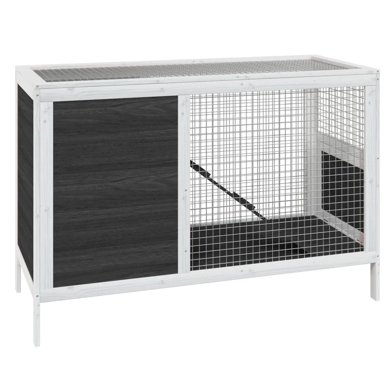 Clapier 103 x 44 x 69,5 cm bois de pin massif gris 02_0041934