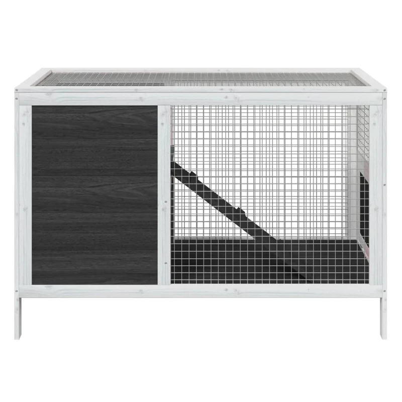 Clapier 103 x 44 x 69,5 cm bois de pin massif gris 02_0041934