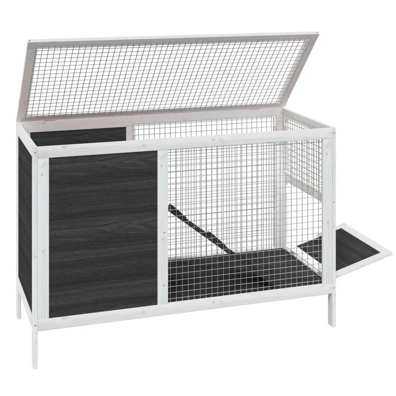 Clapier 103 x 44 x 69,5 cm bois de pin massif gris 02_0041934