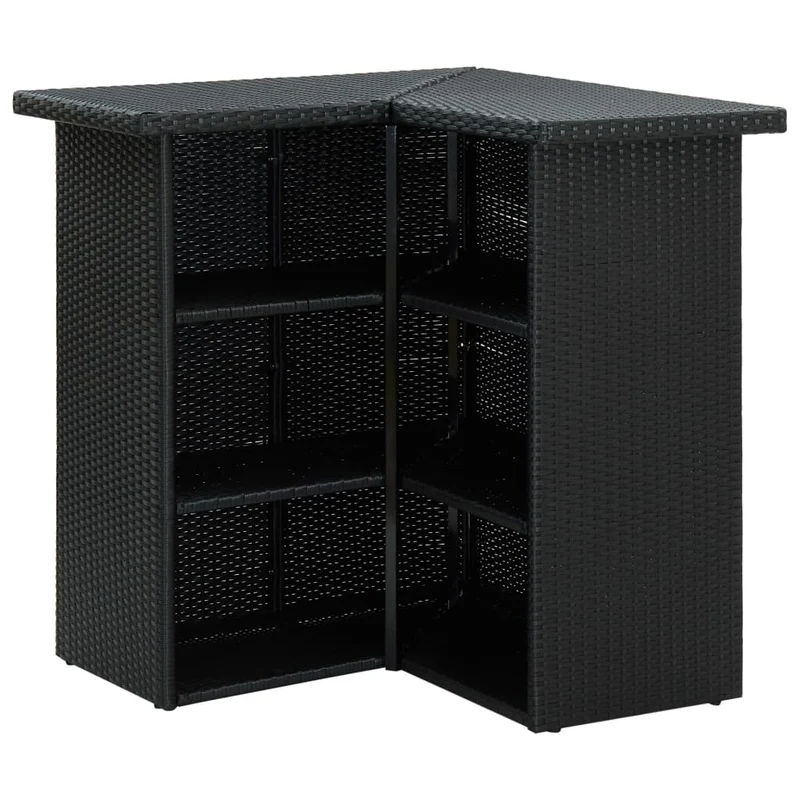 Meuble de bar de jardin 8 pièces avec coussins résine tressée noir 02_0014507