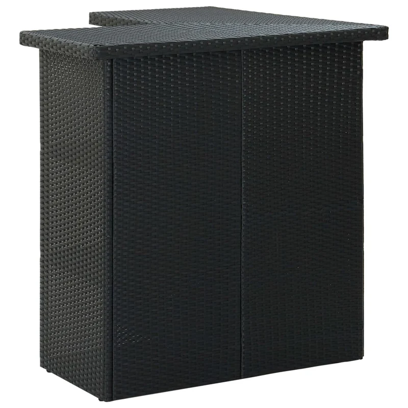 Meuble de bar de jardin 8 pièces avec coussins résine tressée noir 02_0014507