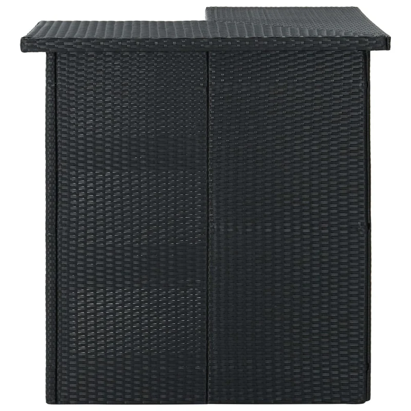 Meuble de bar de jardin 8 pièces avec coussins résine tressée noir 02_0014507