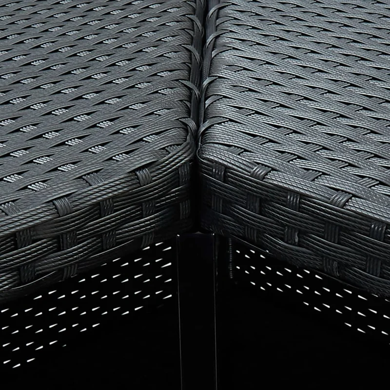 Meuble de bar de jardin 8 pièces avec coussins résine tressée noir 02_0014507