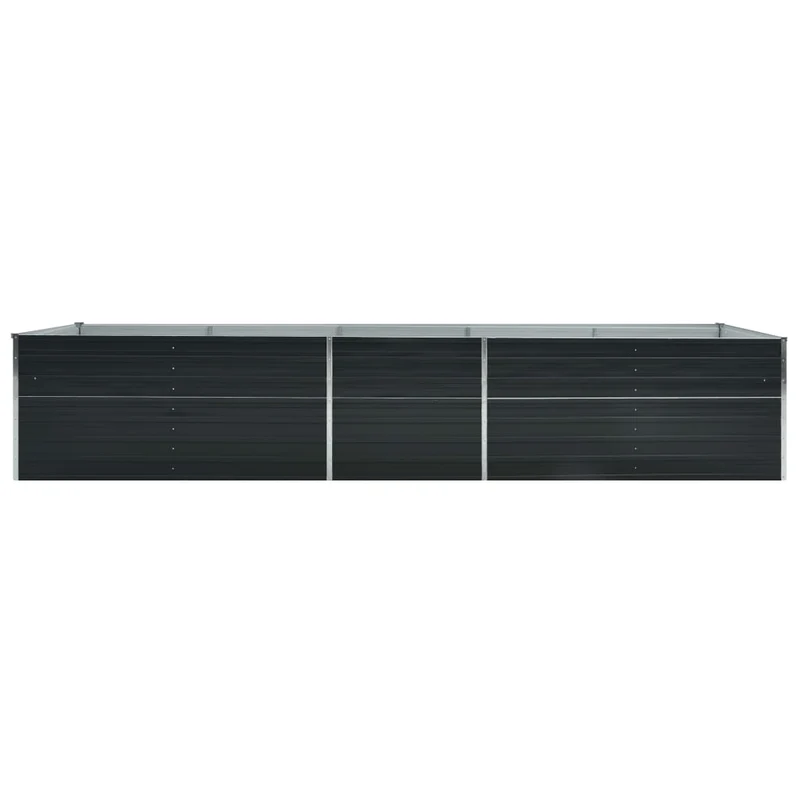 Jardinière lit surélevé plantes fleurs jardin acier galvanisé 400 x 80 x 77 cm anthracite 02_0001119
