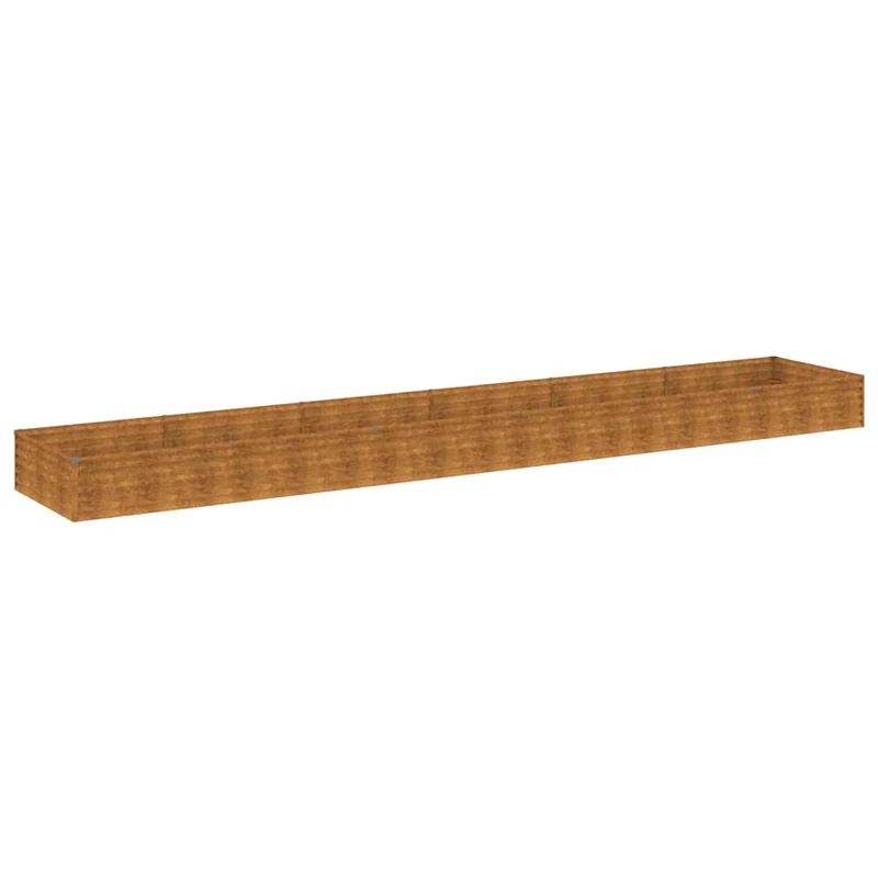 Jardinière bac lit surélevé plantes fleurs terrasse jardin de jardin 579 x 100 x 36 cm acier corten marron 02_0039460