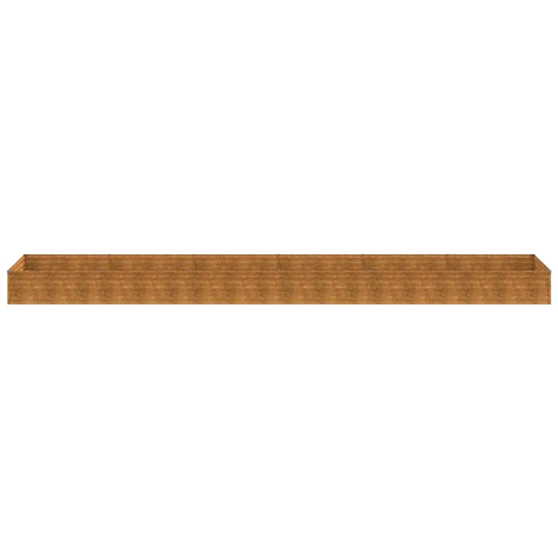 Jardinière bac lit surélevé plantes fleurs terrasse jardin de jardin 579 x 100 x 36 cm acier corten marron 02_0039460
