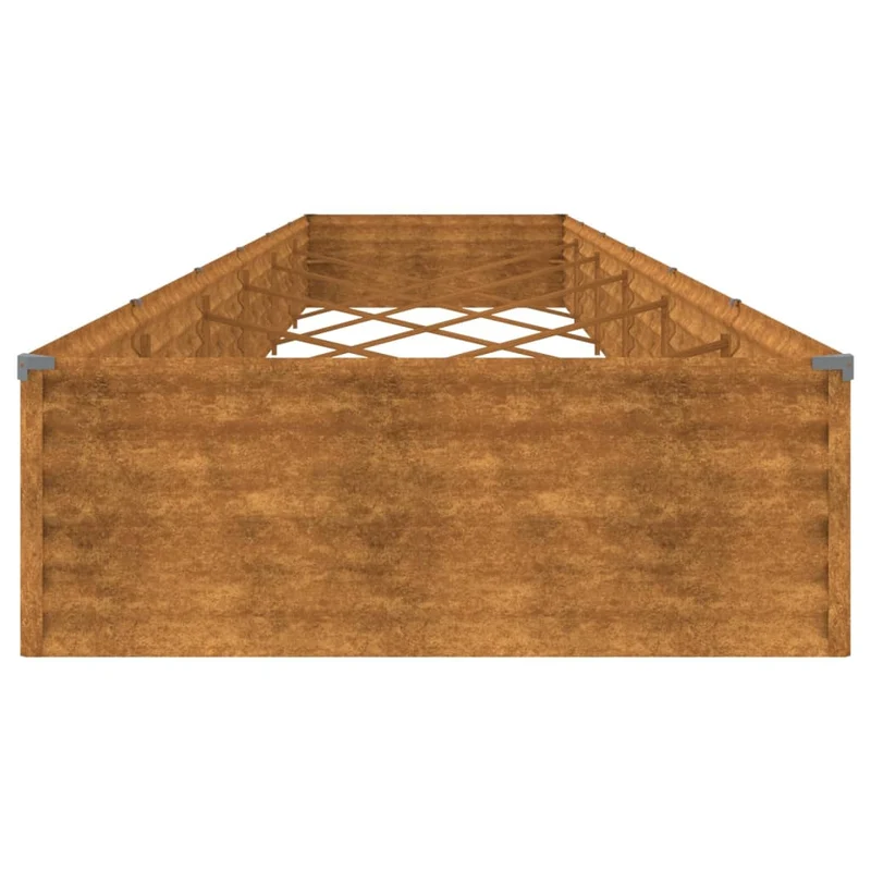 Jardinière bac lit surélevé plantes fleurs terrasse jardin de jardin 579 x 100 x 36 cm acier corten marron 02_0039460