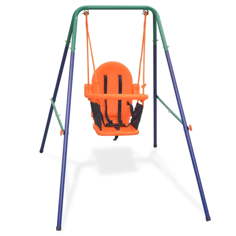 Balançoire pour enfants avec harnais de sécurité orange 02_0004790