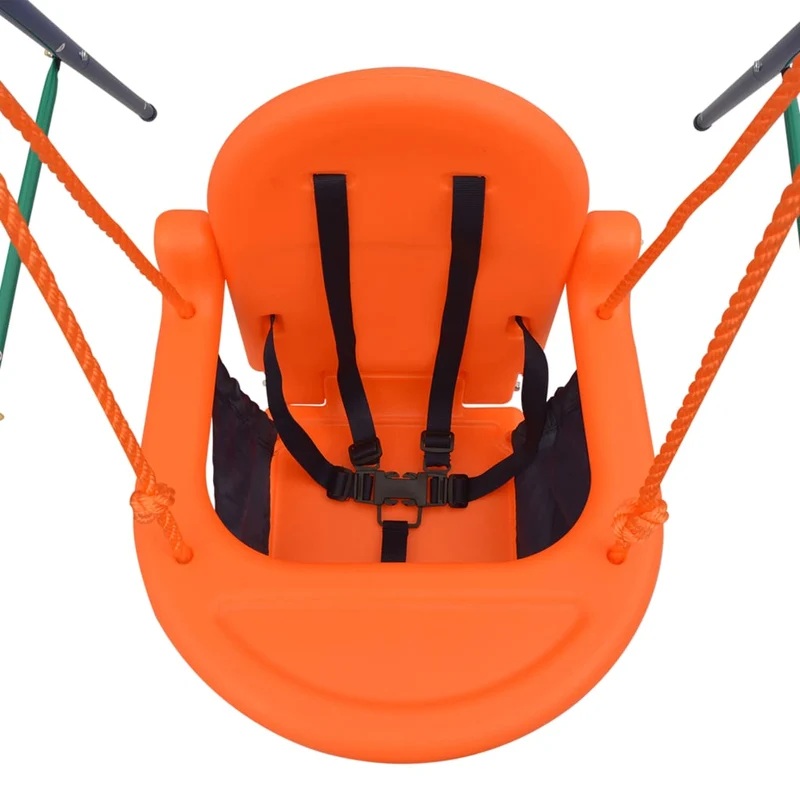 Balançoire pour enfants avec harnais de sécurité orange 02_0004790