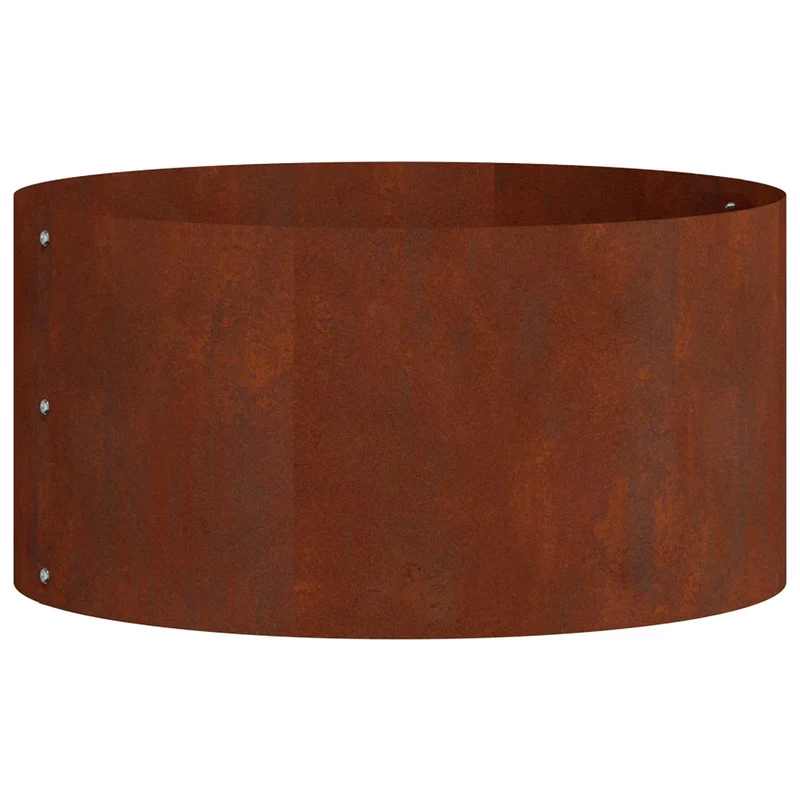 Lot de 5 anneaux de jardinière ronds durables jardin extérieur 40 x 40 x 20 cm en acier marron 02_0052255