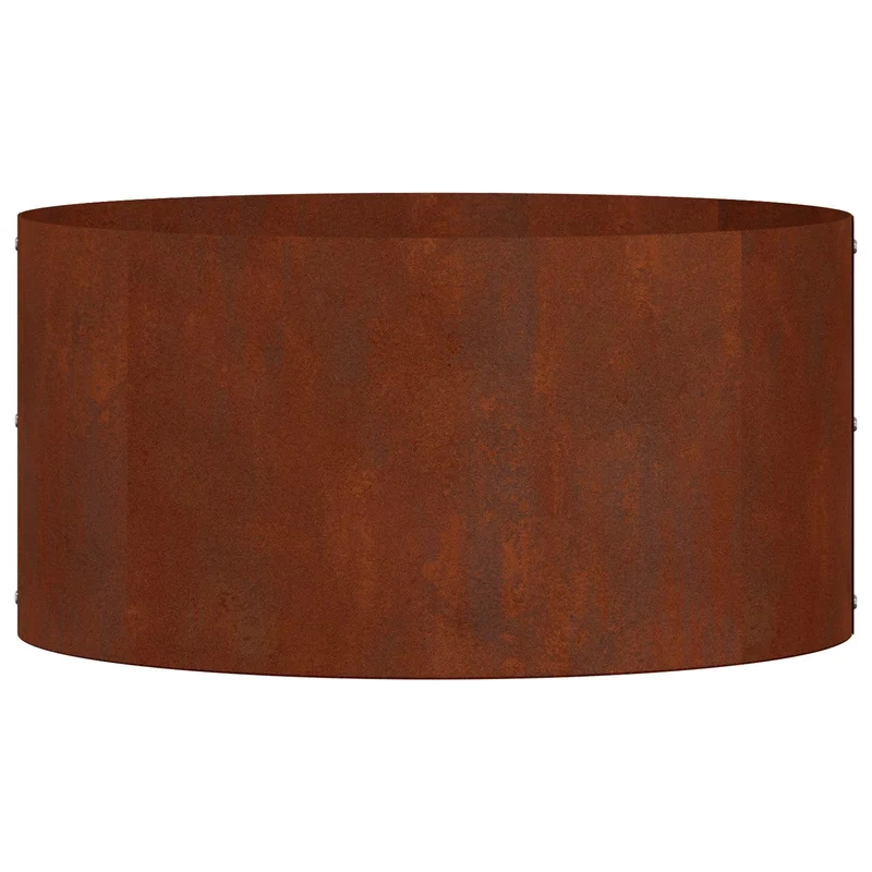 Lot de 5 anneaux de jardinière ronds durables jardin extérieur 40 x 40 x 20 cm en acier marron 02_0052255