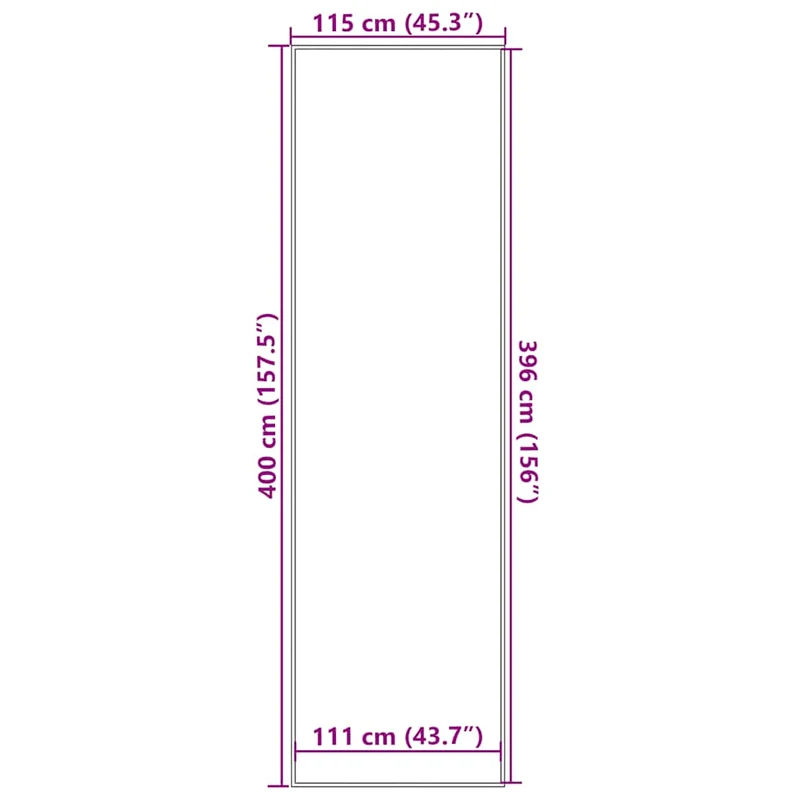Paillasson à rayures pour entrée intérieur extérieur 115 x 400 cm antidérapant durable style moderne en PP noir 02_0058145