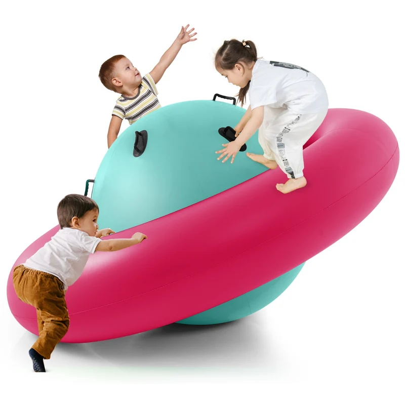 Balle gonflable 233 x 123 cm pour 3 enfants avec poignées ergonomiques et ambiance active en pvc rouge 20_0010534