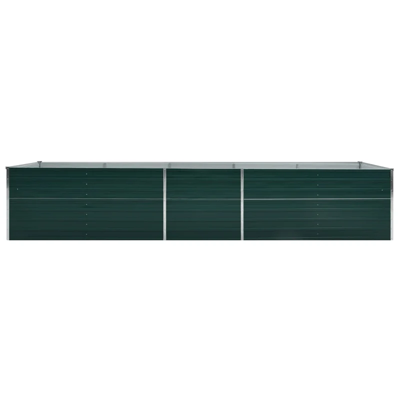 Jardinière lit surélevé plantes fleurs jardin acier galvanisé 400 x 80 x 77 cm vert 02_0001121