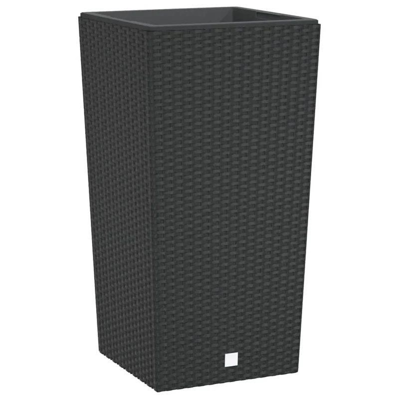Jardinière bac lit surélevé plantes fleurs terrasse jardin et intérieur amovible 21 /49 L rotin PP anthracite 02_0038605
