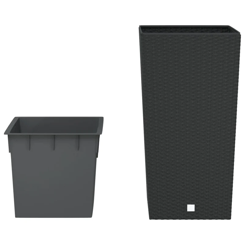 Jardinière bac lit surélevé plantes fleurs terrasse jardin et intérieur amovible 21 /49 L rotin PP anthracite 02_0038605