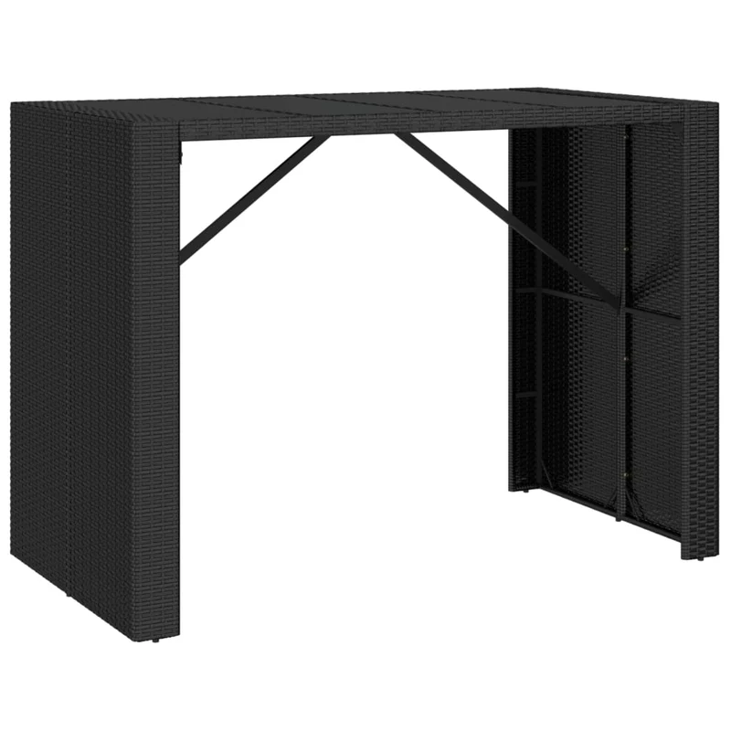 Ensemble de bar de jardin 7 pièces avec coussins noir poly rotin 02_0013424