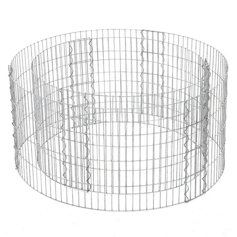 Gabion rond pour pierres panier à pierres métallique maille fine 2,5 x 10 cm acier galvanisé antirouille 90 x 40 cm (ø x h) pour pierres de 10 cm décoration jardin argent 12_0001933