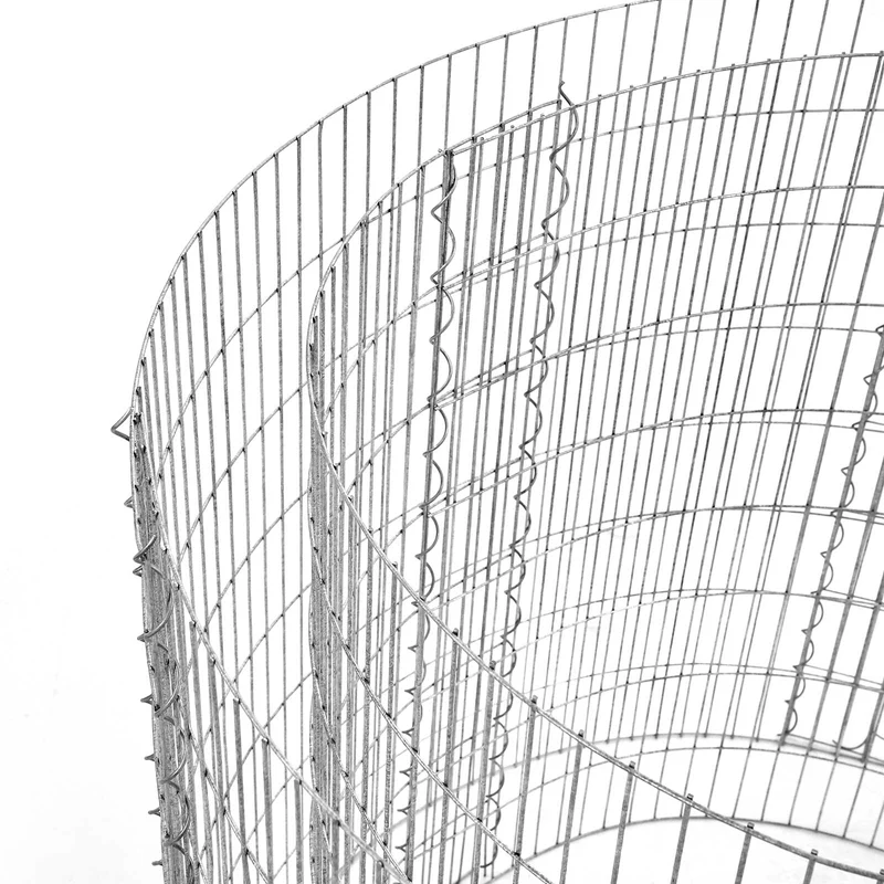 Gabion rond pour pierres panier à pierres métallique maille fine 2,5 x 10 cm acier galvanisé antirouille 90 x 40 cm (ø x h) pour pierres de 10 cm décoration jardin argent 12_0001933