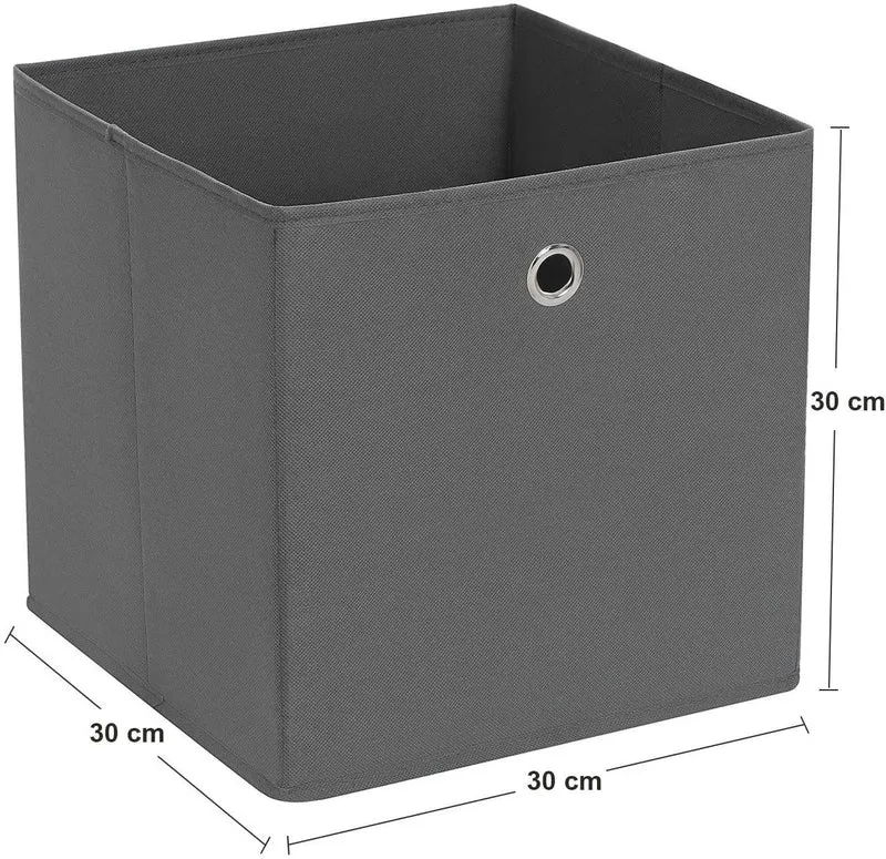6 Boîtes de rangement pliable 30 x 30 x 30 cm gris 12_0000129