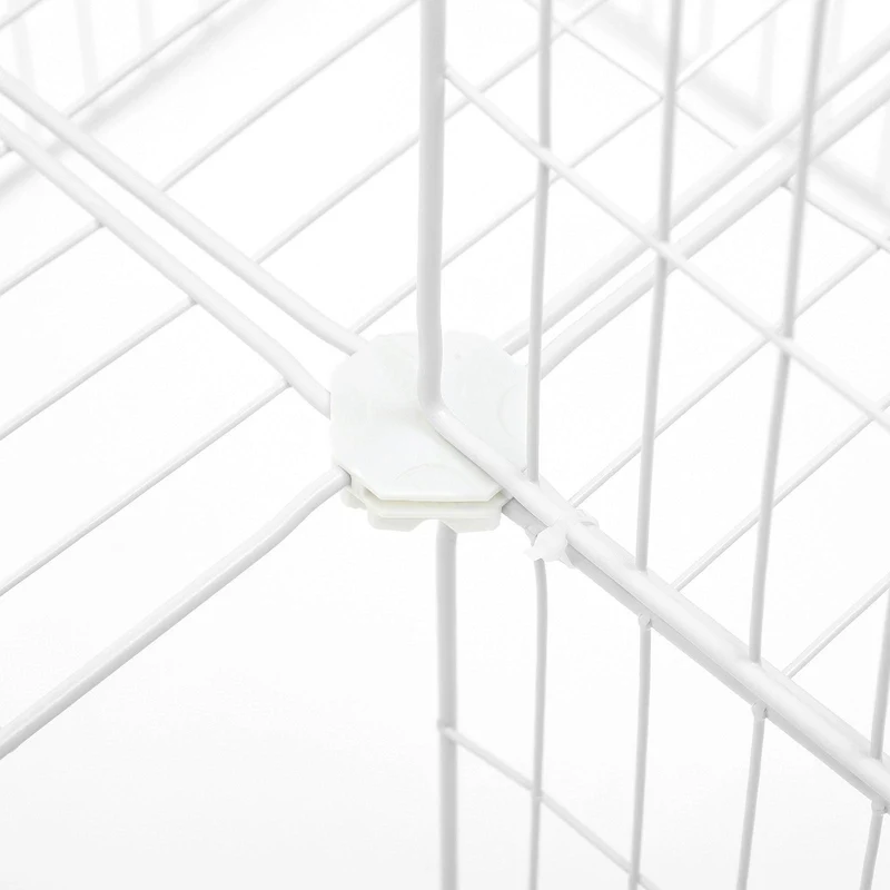 Clôture pour animaux domestiques 2 niveaux enclos modulable pour petits animaux hamsters lapins cochon d’inde panneaux grillagés usage intérieur 143 x 73 x 71 cm blanc 12_0001268